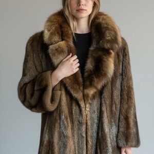 Vintage Mink Stroller Coat with Russian Sable Collar